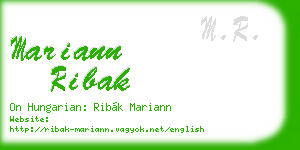 mariann ribak business card